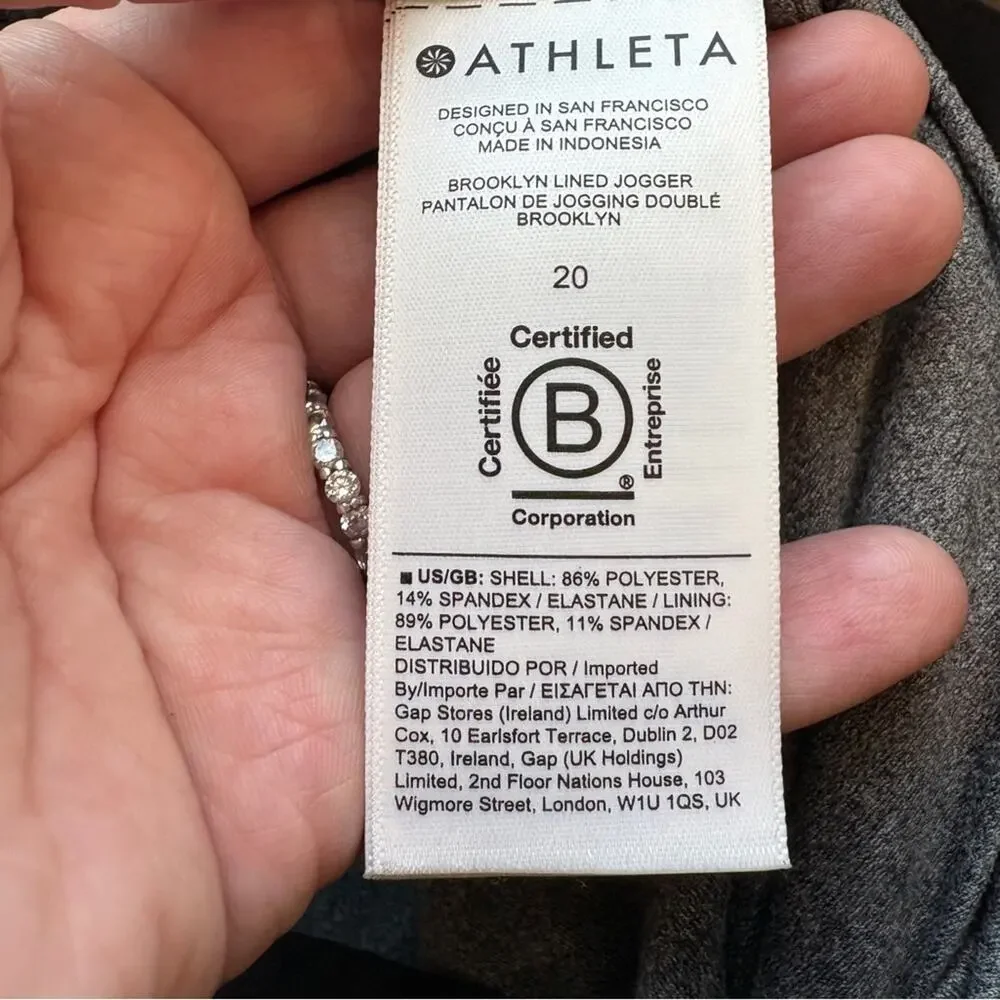 Athleta‎ Brooklyn Lined Joggers Womens 20 Commute Travel Casual Comfortable